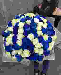 151 сине-белая роза (60 см)