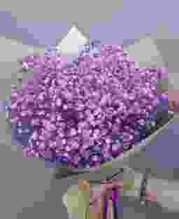 Букет из 5 фиолетовых гипсофил