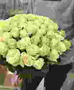 51 белая роза (50 см)