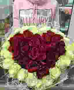 «Сердце» 47 роз (50 см)