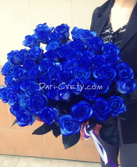 Букет 51 синяя роза