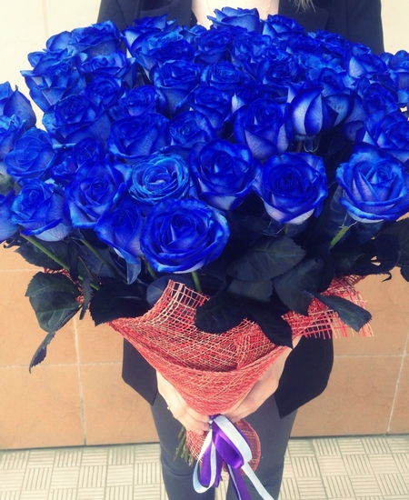 Букет 51 синяя роза