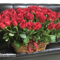 Корзина из 101 розы (40 см)